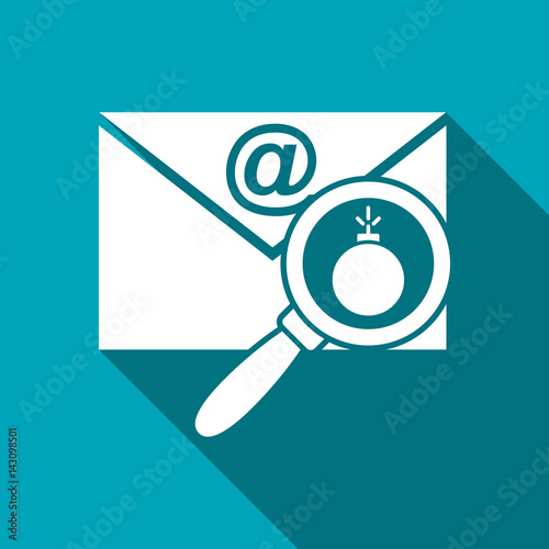 mail bomb flat icon. explosive device in the envelope vector illustration
