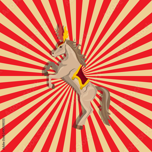 circus or carnival horse with plume