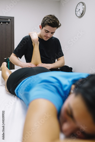 Patient is treated by a therapist