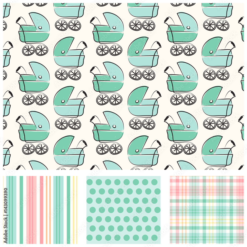 Baby Buggy Baby Shower Wrapping Paper