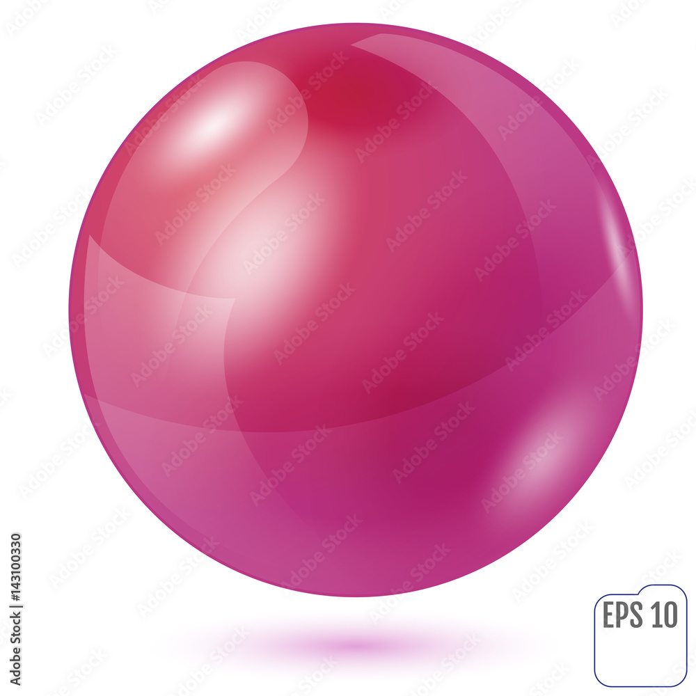Obraz premium Illustration of red sphere isolated on white background. Vector illustration