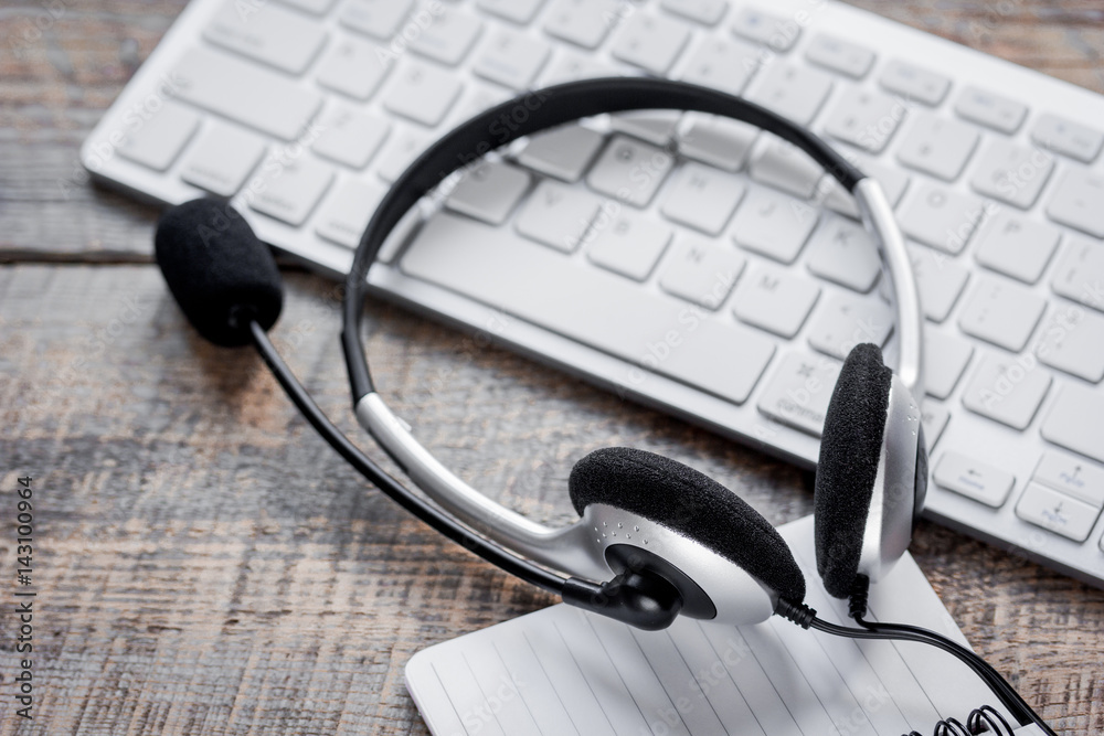 call center manager work desk with headset and keyboard call center manager work desk with headset and keyboard