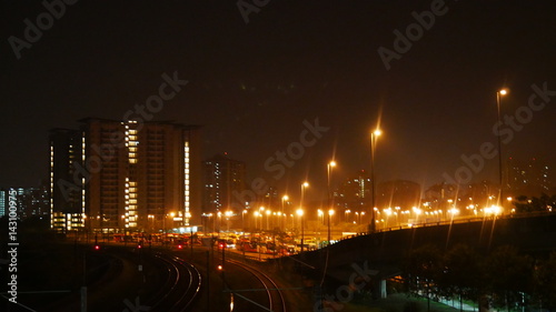 Canvas Print Night lights in Kuala Lumpur, Malaysia Approaching the city of Kuala Lumpur just before daybreak