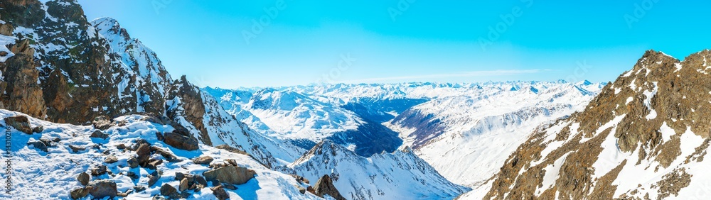 Austria Tirol Serfaus XXL Panorama Gipfel Schnee Alpen Furgler Kaunertal Gletscher Österreich