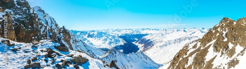 Austria Tirol Serfaus XXL Panorama Gipfel Schnee Alpen Furgler Kaunertal Gletscher Österreich