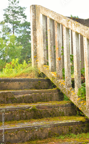 Old abandoned concrete staircase. photo