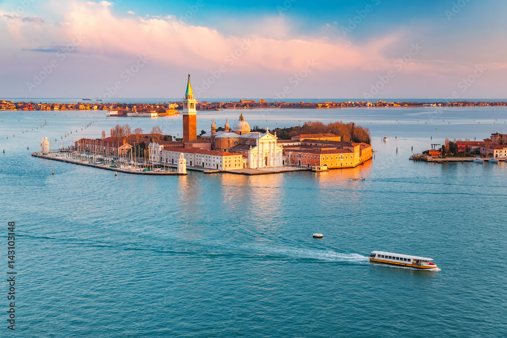 Obraz premium Aerial view at San Giorgio Maggiore island, Venice, Italy