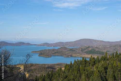 Plastira Lake. Greece. Panoramic view. Beautiful landscape.