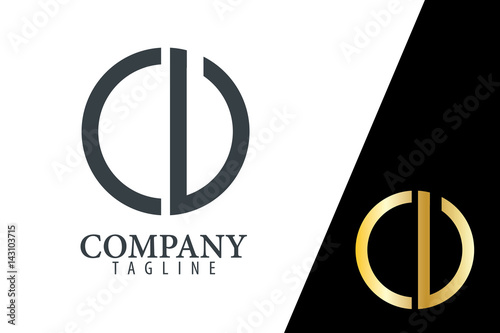Initial Letter CU CV With Linked Circle Logo