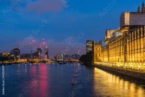 LONDON  ENGLAND - JUNE 16 2016  Night Cityscape of London from Westminster Bridge  England  United Kingdom