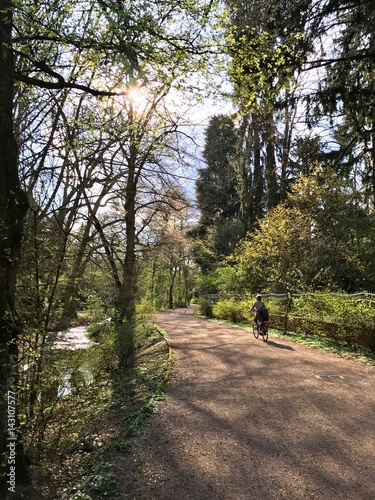 Cycling in the park at Wiesbaden, Germany