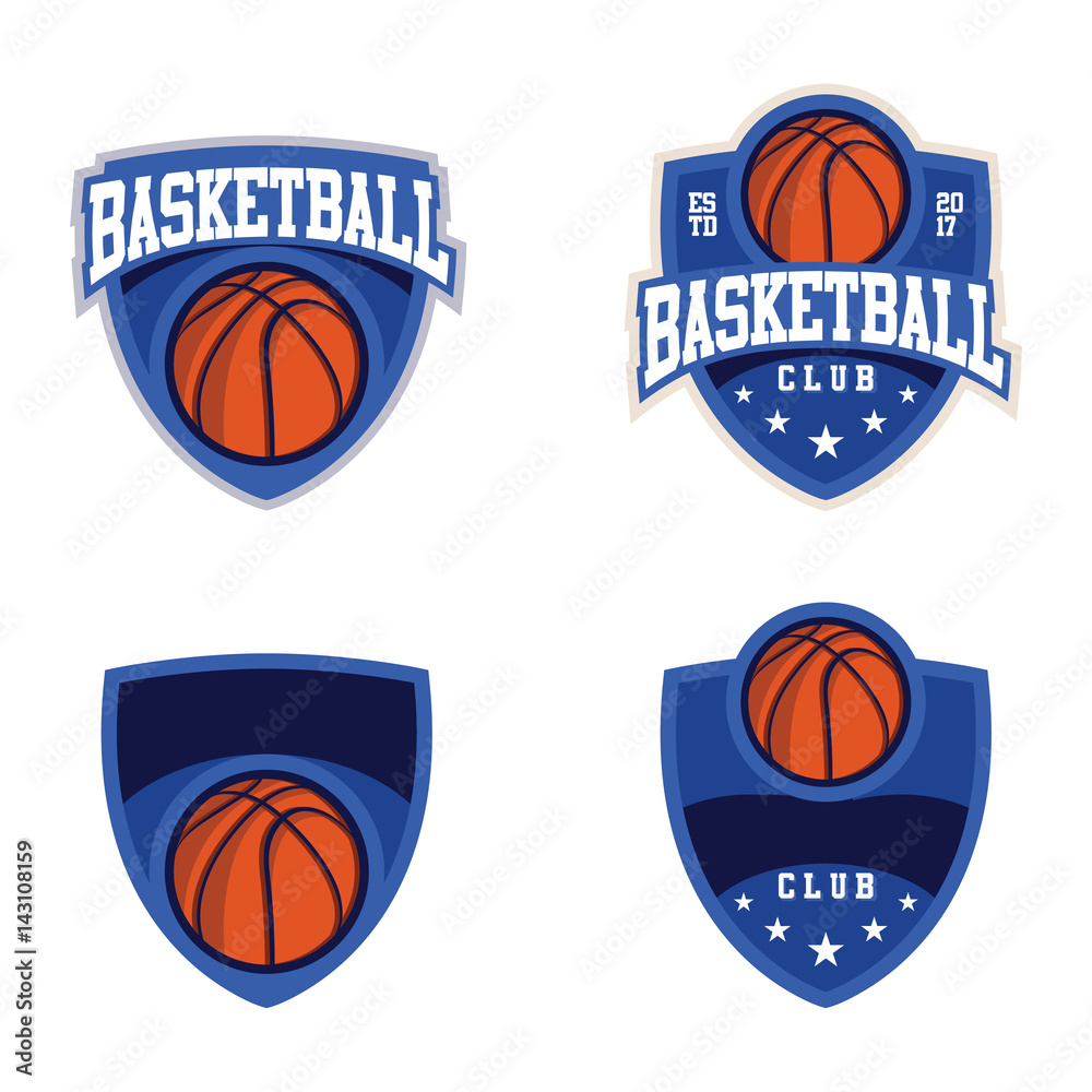 Basketball Tournament Club Logo Template in Shield Shape