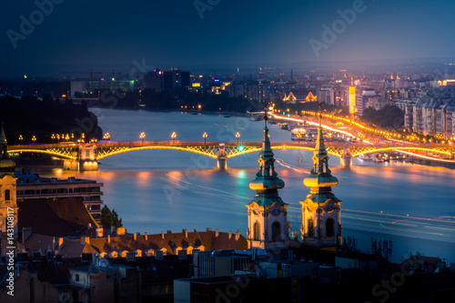 View of Budapest at Night from Fisherman's Bastion