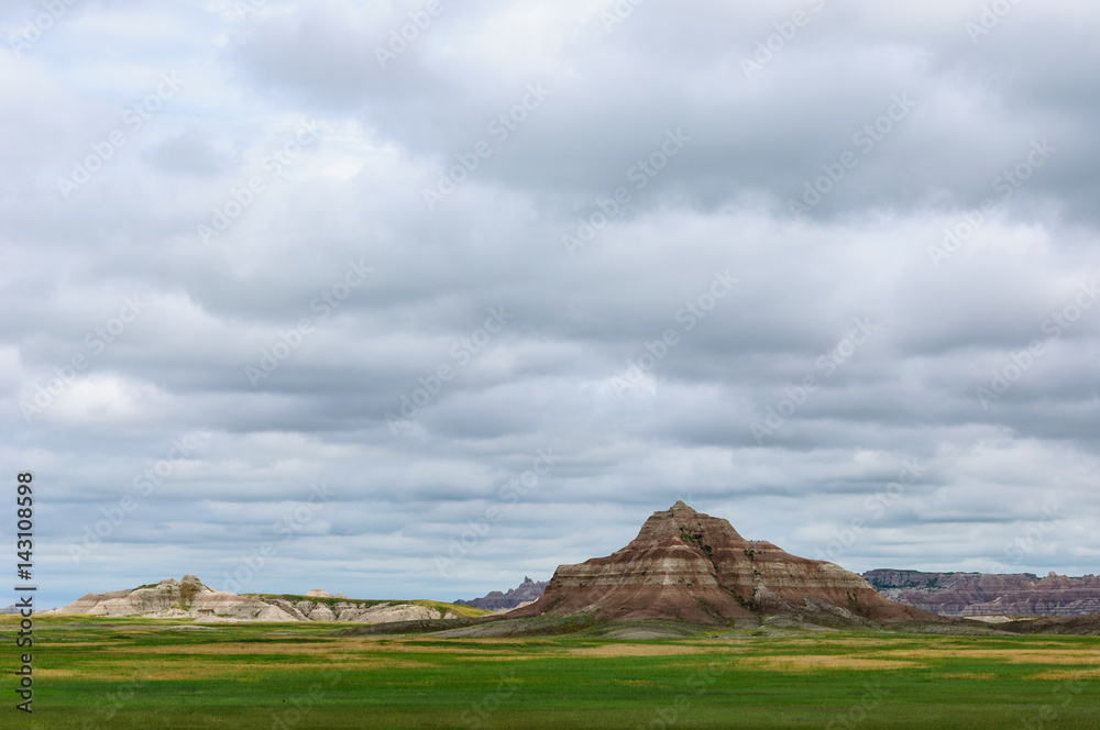 Scenic Landscape in Badlands National Park in South Dakota