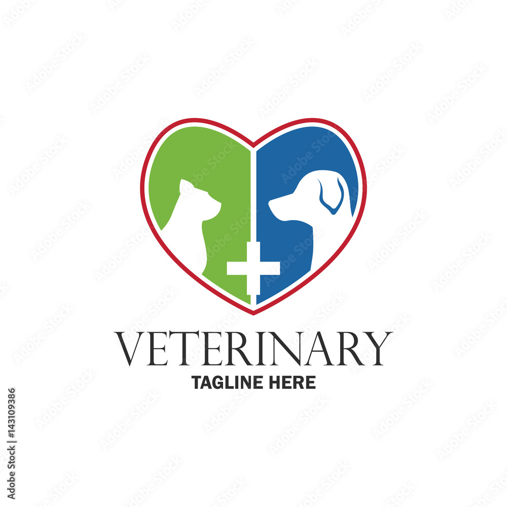 veterinary logo with text space for your slogan / tagline, vector illustration veterinary logo with text space for your slogan / tagline, vector illustration