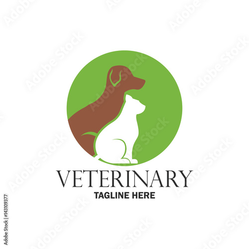 veterinary logo with text space for your slogan / tagline, vector illustration