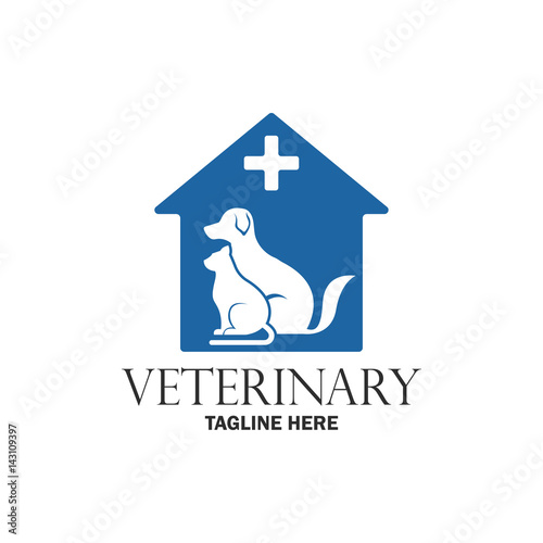 veterinary logo with text space for your slogan / tagline, vector illustration