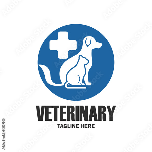 veterinary logo with text space for your slogan / tagline, vector illustration