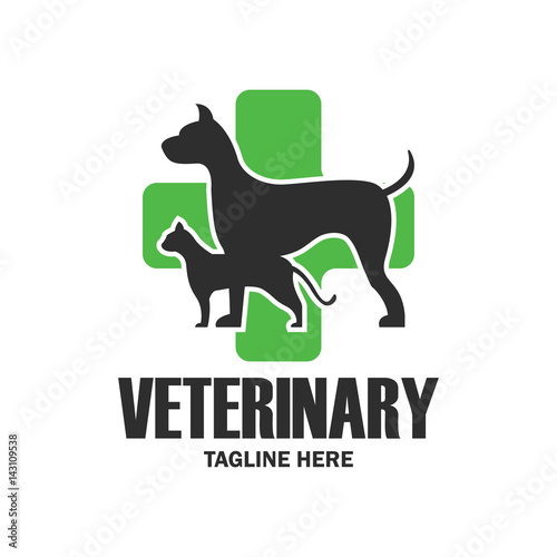 veterinary logo with text space for your slogan / tagline, vector illustration