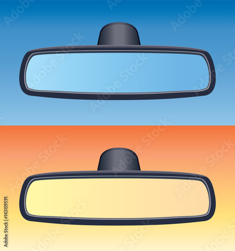 vector set of car rear view mirrors