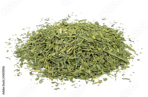 Dry tea leaf isolated on the white background