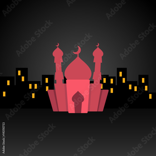 Muslim mosque isolated vector Illustrations