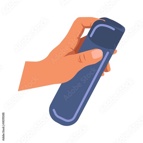 Hand holding air freshener spray vector flat isolated icon