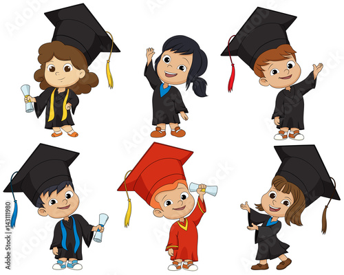 Happy graduated Kids.vector and illustration.