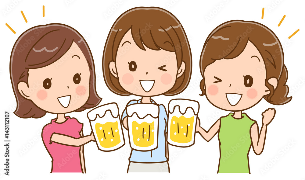 女子会のイラスト