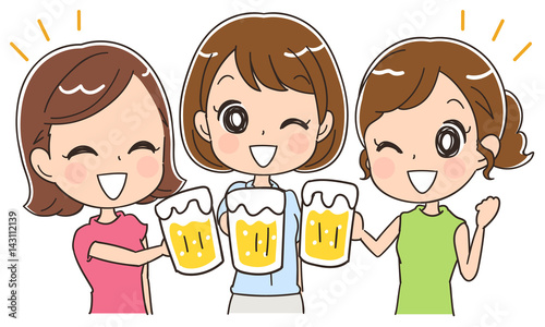 女子会のイラスト