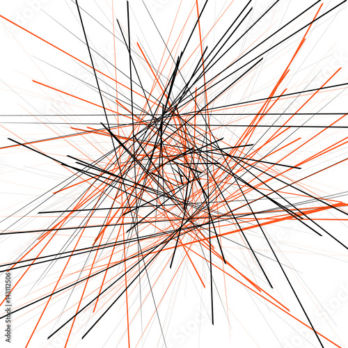 Geometric illustration with random intersecting lines. Editable abstract art.