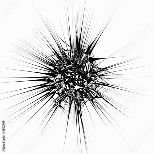 Edgy abstract geometric shape. Unusual distorted element. Geometric art