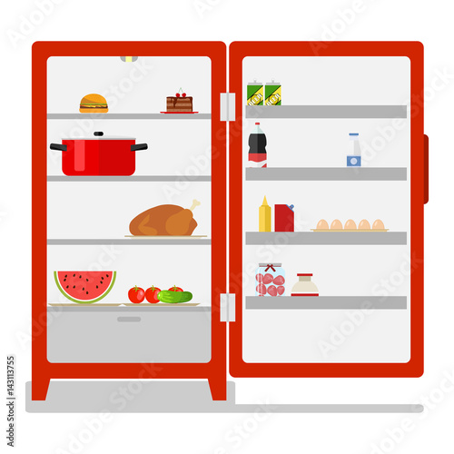 Outdoor fridge with food