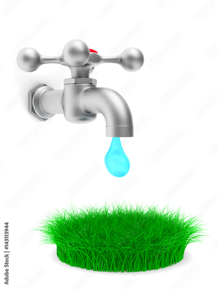 faucet on white background. Isolated 3D illustration faucet on white background. Isolated 3D illustration