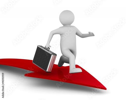 businessman on white background. Isolated 3D illustration