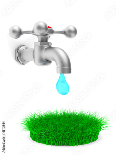 faucet on white background....