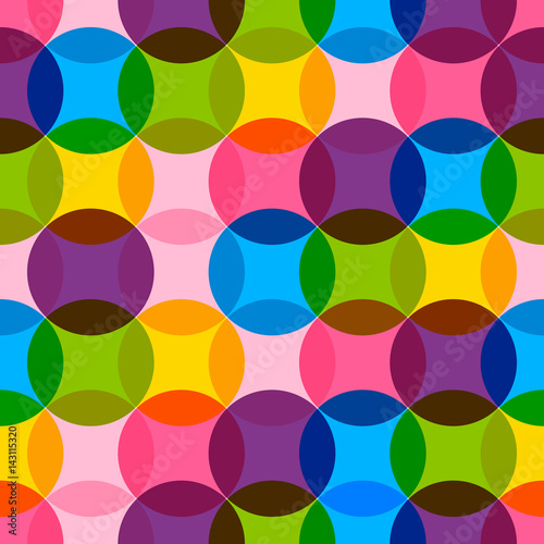 Wallpaper Mural Seamless pattern with color circles Torontodigital.ca