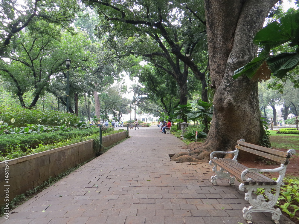 Taman Suropati in Jakarta, a public park located on Menteng district.