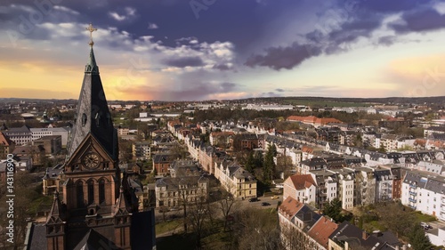 Zwickau aerial view old town germany