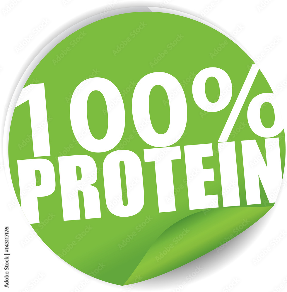 100% protein green Label, Sign, stickers and symbol. 100% protein green Label, Sign, stickers and symbol.