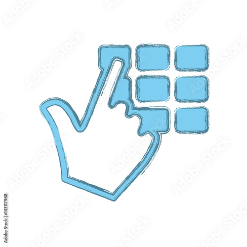 keypad pointer hand vector icon illustration graphic design
