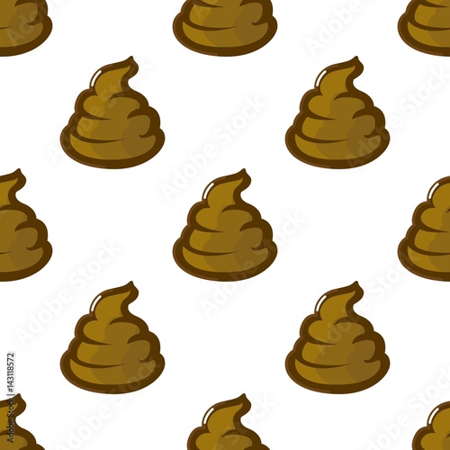 Poop, shit, turd seamless pattern. Vector illustration
