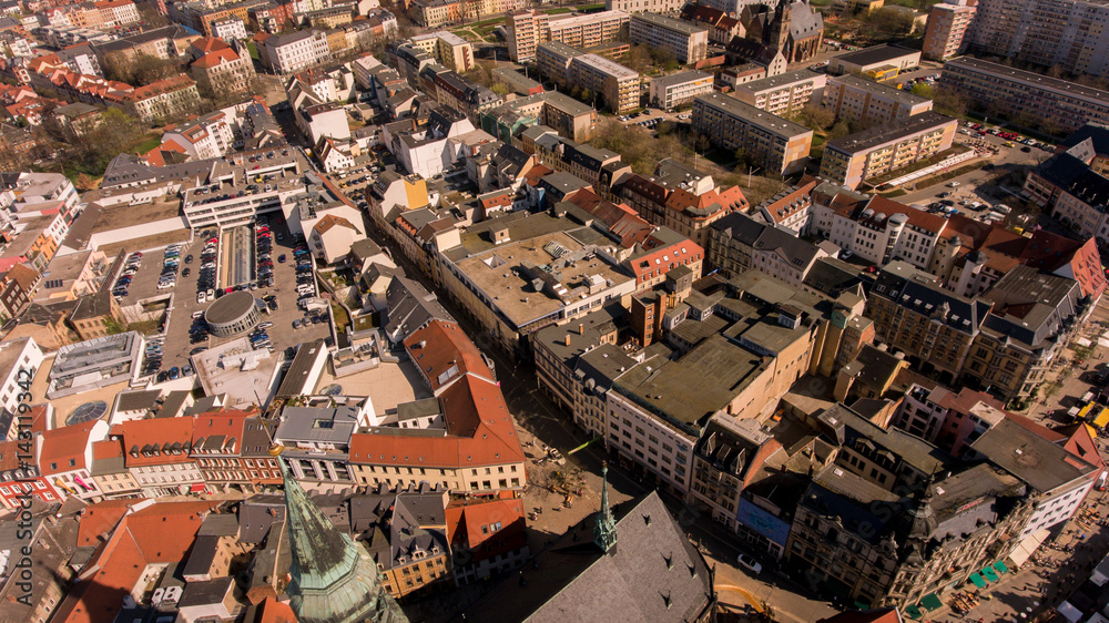 Zwickau aerial view old town germany