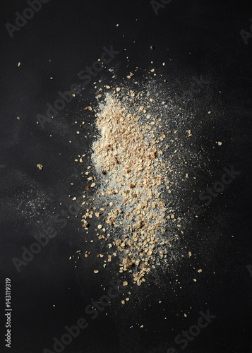 Sprinkled flour over background