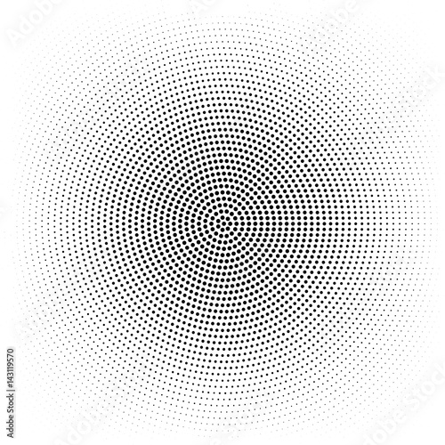 Vector illustration. Abstract halftone pattern texture. Gradient from the circles. Black White. photo