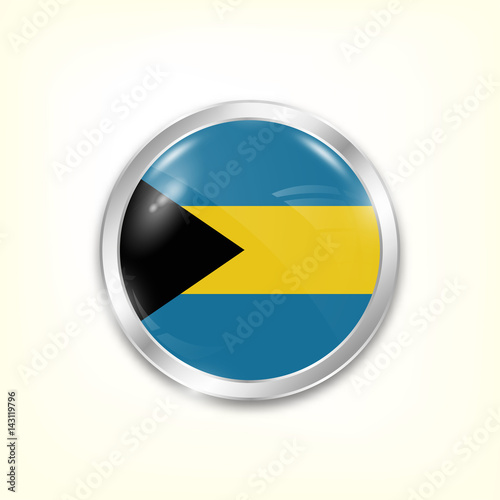 Round button national flag of Bahamas with the reflection of light and shadow. Icon country. Realistic vector illustration. Free Download Round button national flag of Bahamas with the reflection of light and shadow. Icon country. Realistic vector illustration. - GFXLoad
