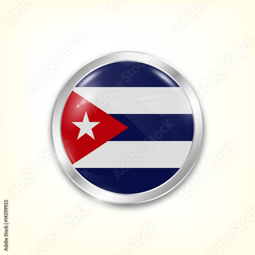 Round button national flag of Cuba with the reflection of light and shadow. Icon country. Realistic vector illustration. Free Download Round button national flag of Cuba with the reflection of light and shadow. Icon country. Realistic vector illustration. - GFXLoad