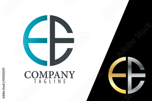 Initial Letter EE FE With Linked Circle Logo