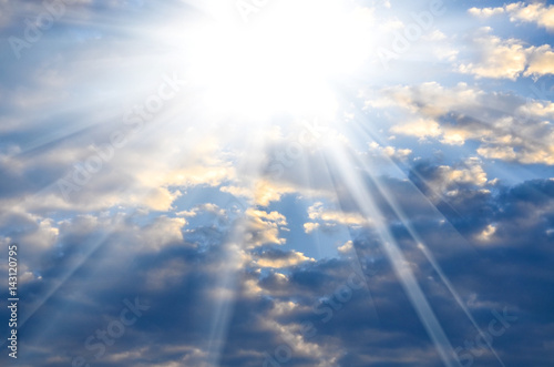 Fototapeta Naklejka Na Ścianę i Meble -  beautiful blue sky with bright sun