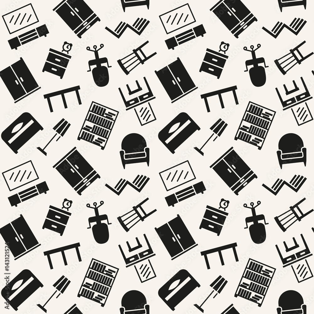 Obraz premium Furniture seamless pattern background illustration